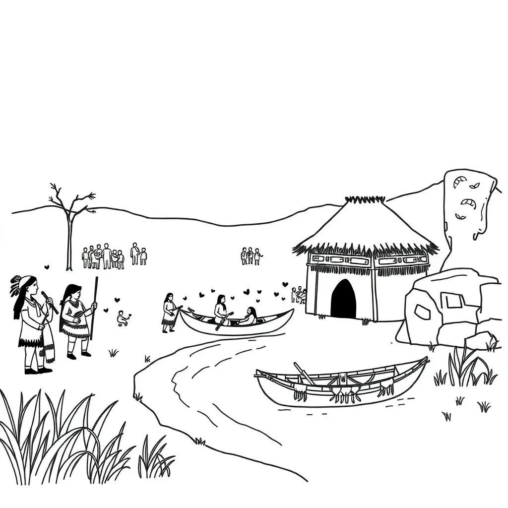 Native American vocabulary illustration