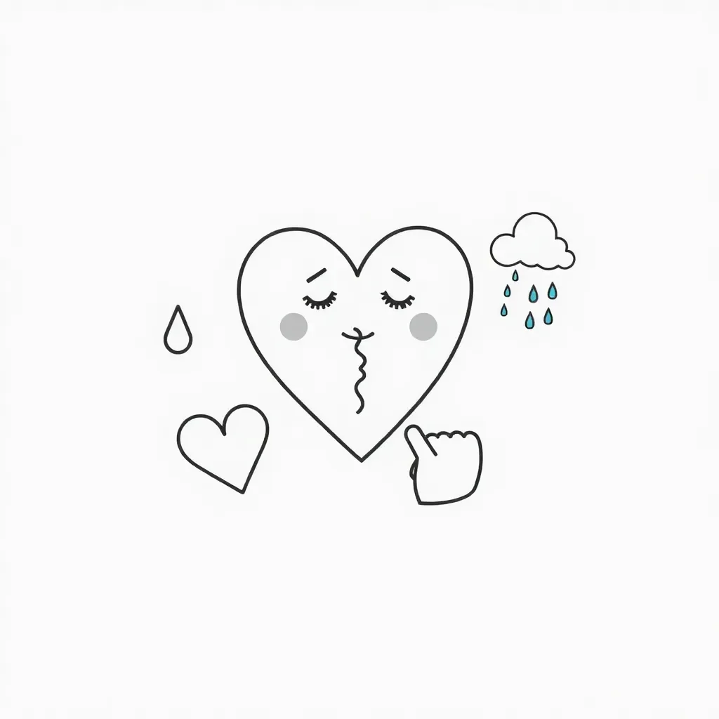 Heart with caring hands illustration