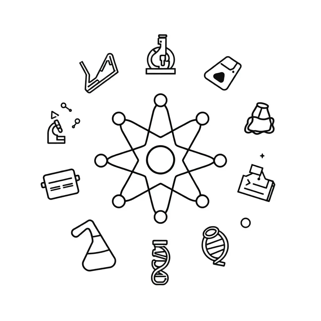 Atom with electrons orbiting nucleus