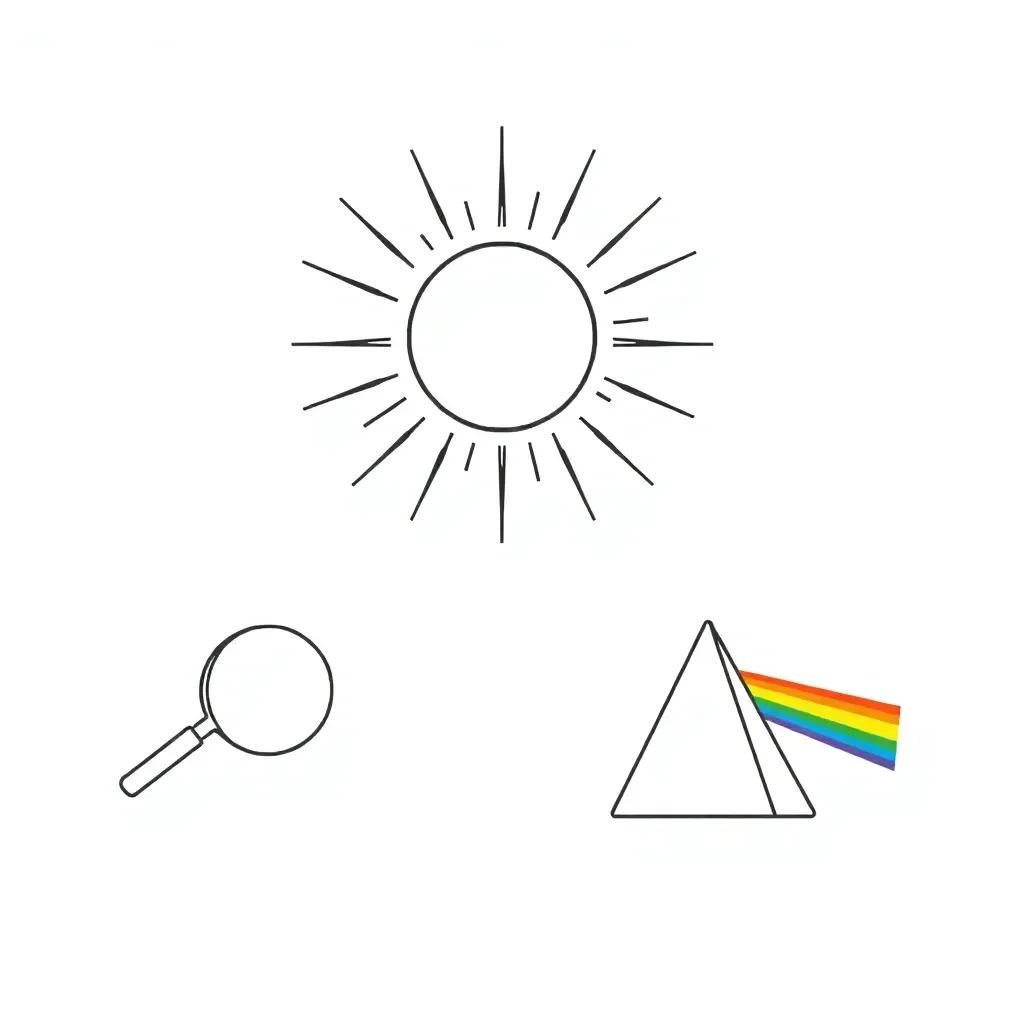 Sun and light rays illustration