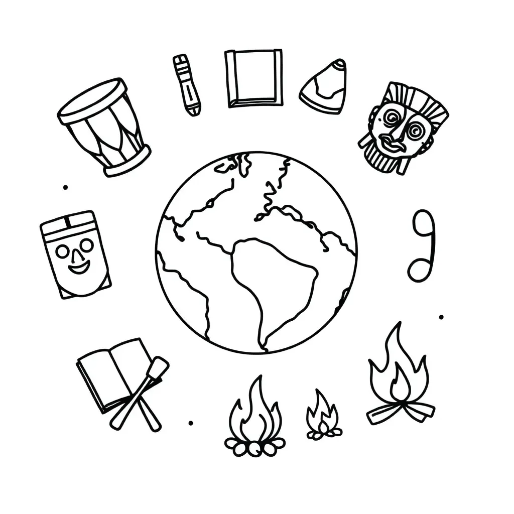 Diverse cultural storytelling characters