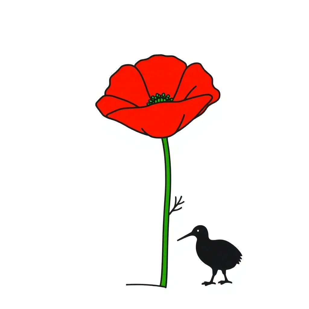 Red poppy flower symbol