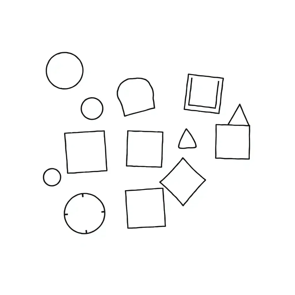 Coordinate grid with reflected shapes