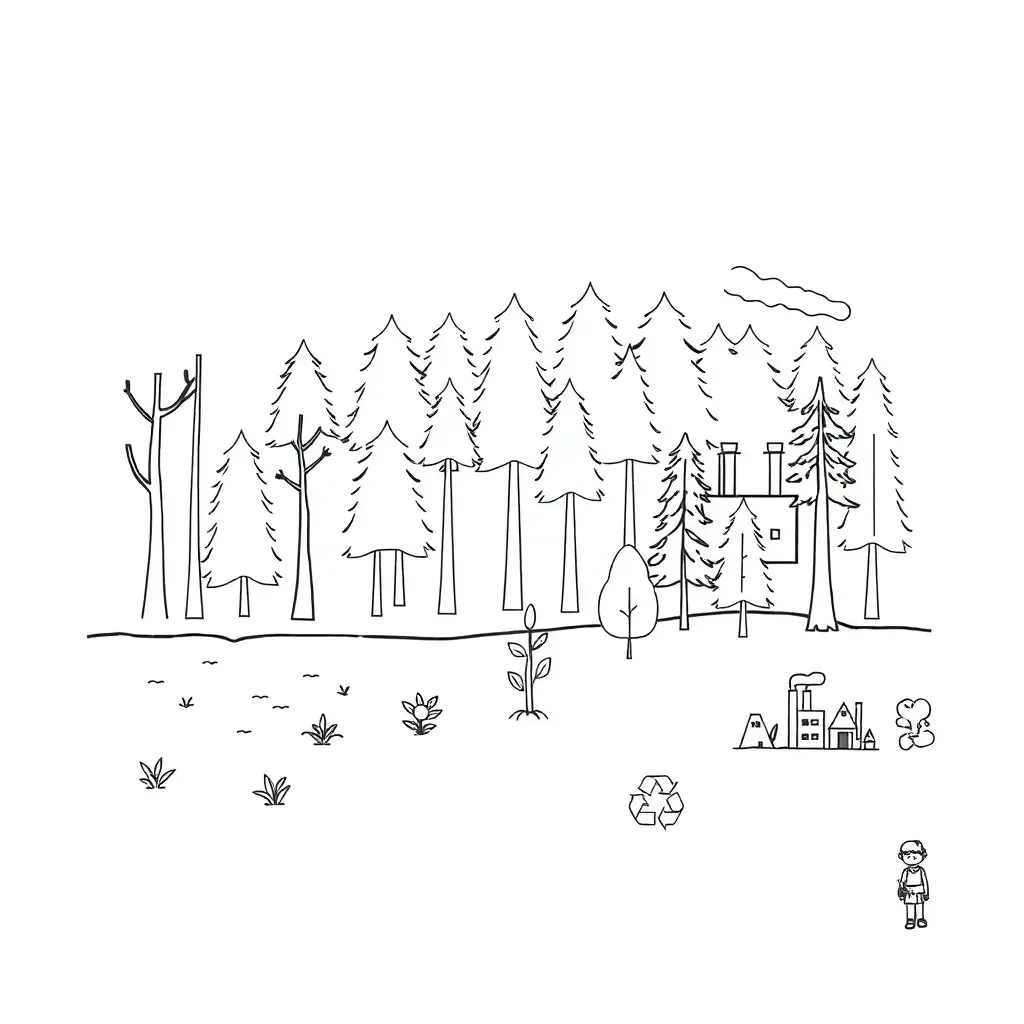 Forest ecosystem showing succession stages
