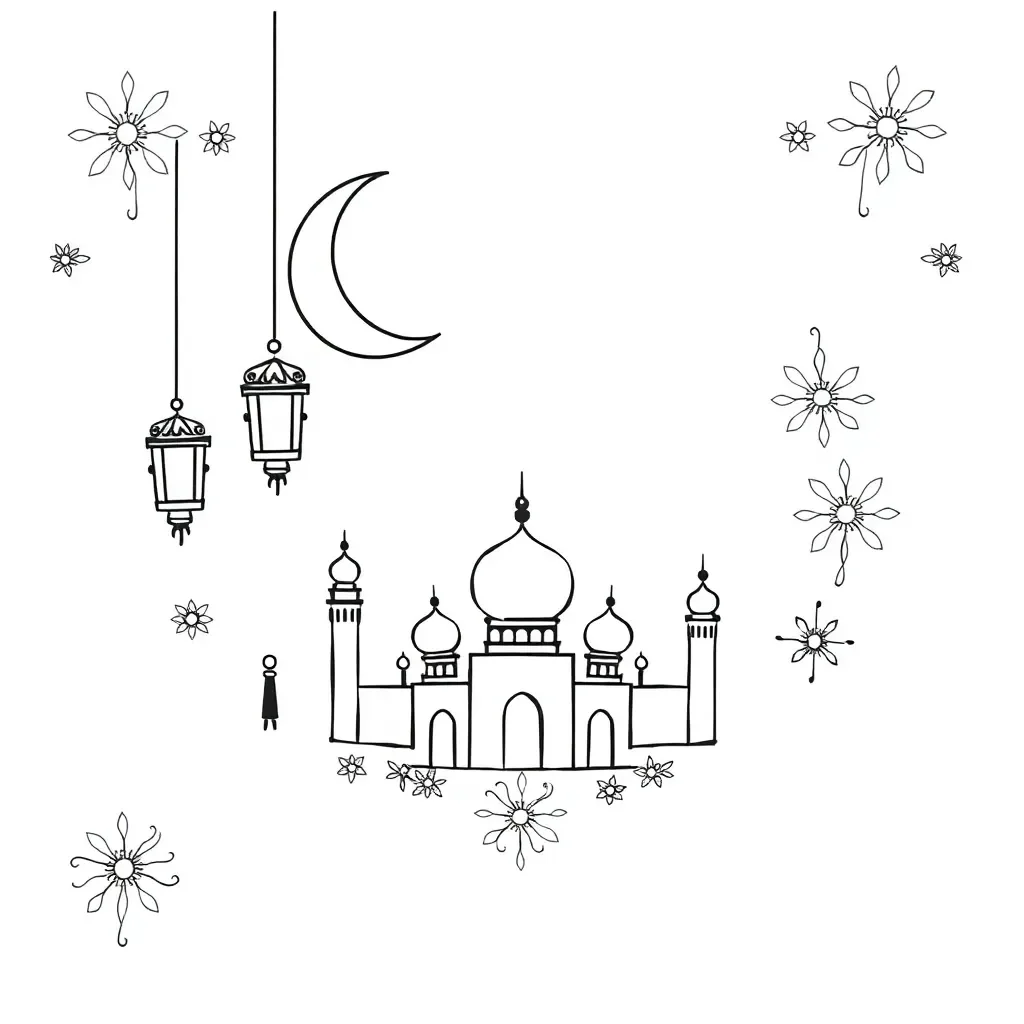 Islamic festivals celebration illustration