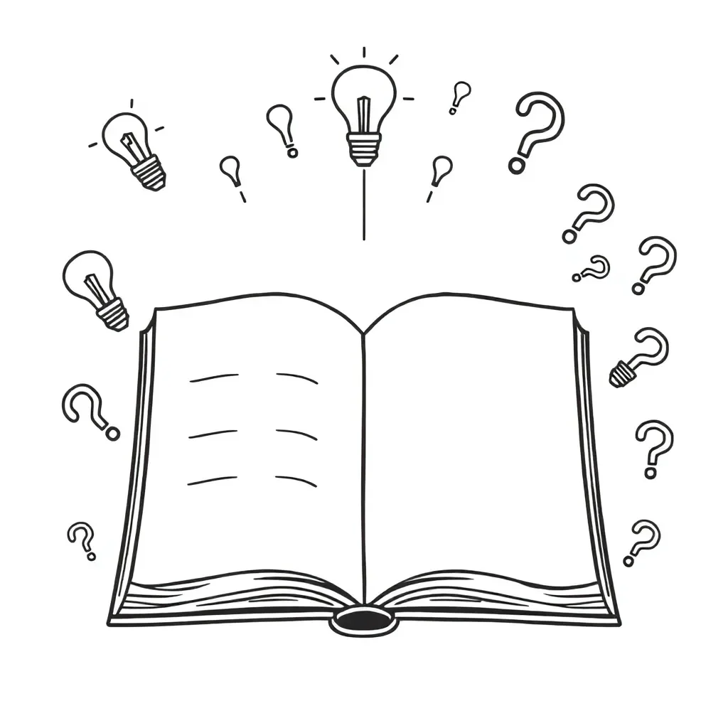 Student reading a book with lightbulb above