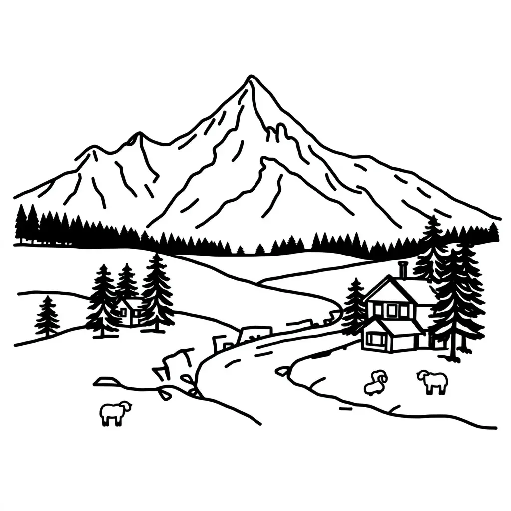 Mountain range illustration