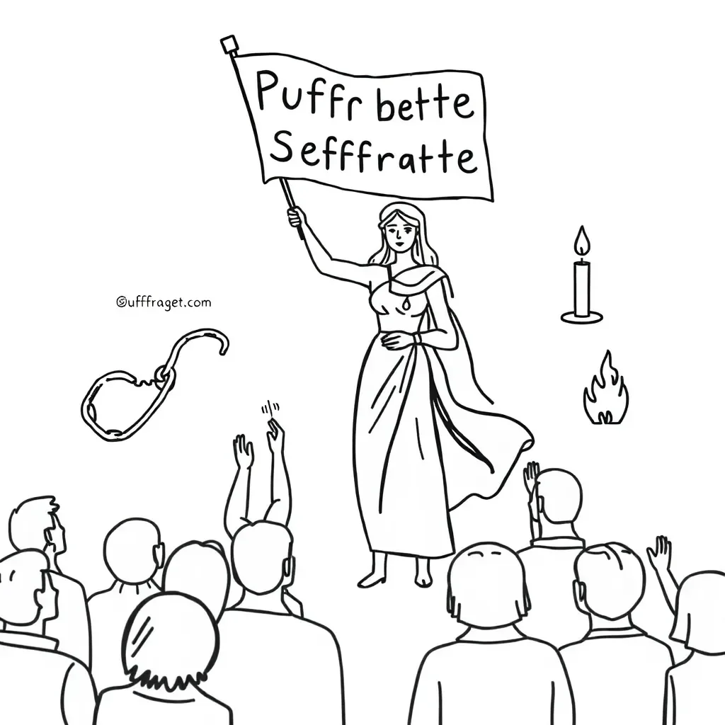 Suffragette protesters illustration