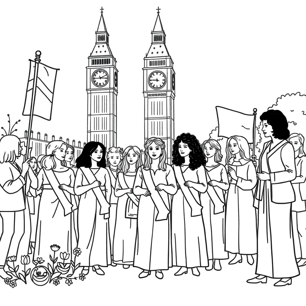 Women's suffrage movement illustration
