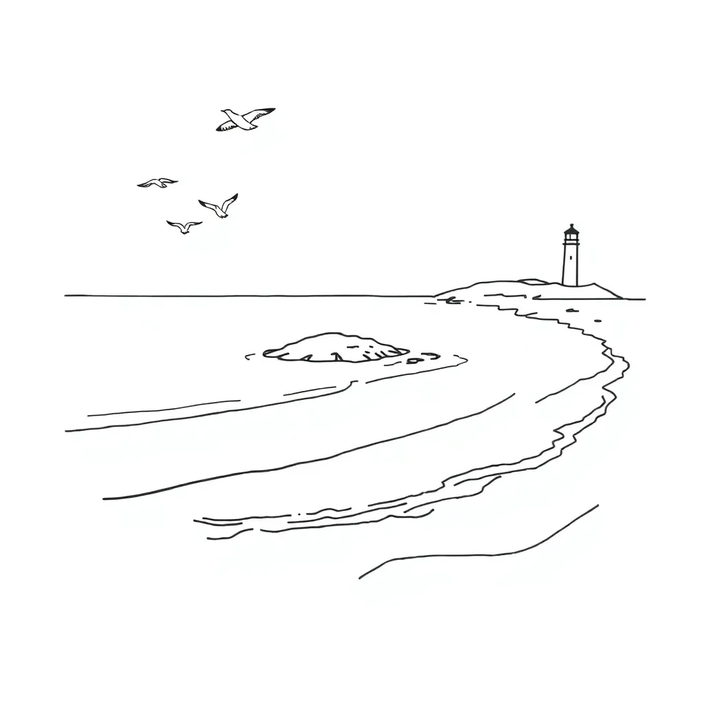 Coastal landforms diagram showing bars and tombolos