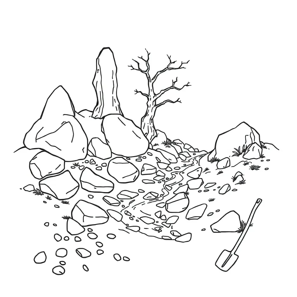 Rocky landscape showing weathering processes