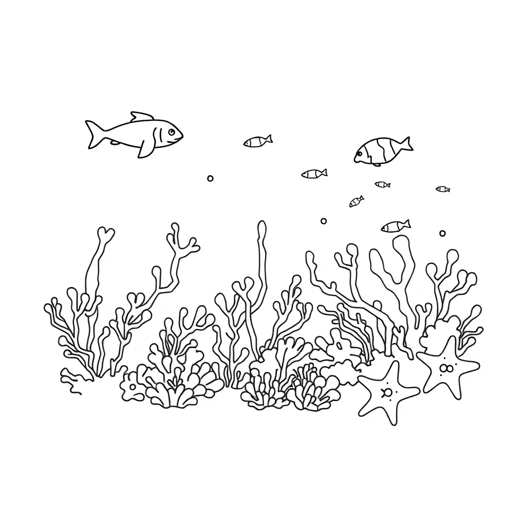 Coral reef ecosystem illustration