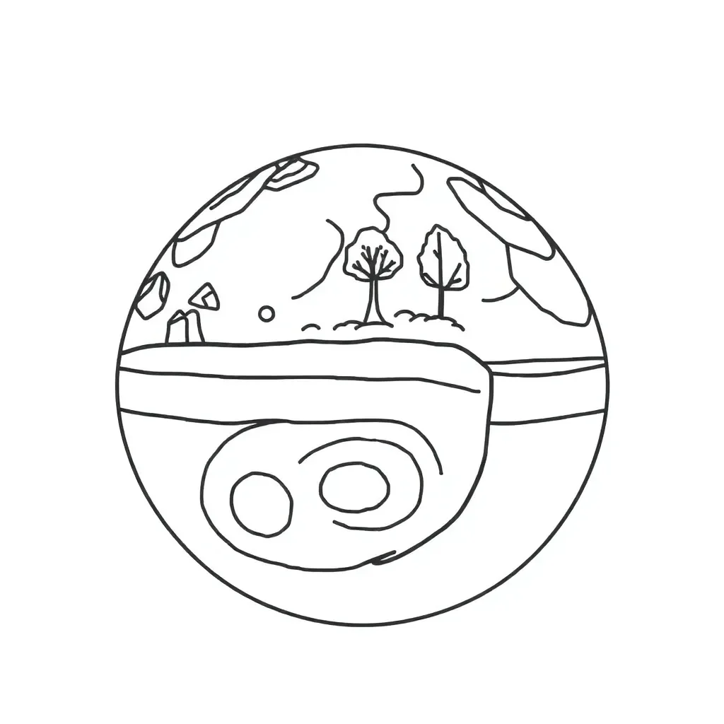 Cross-section diagram of Earth's layers