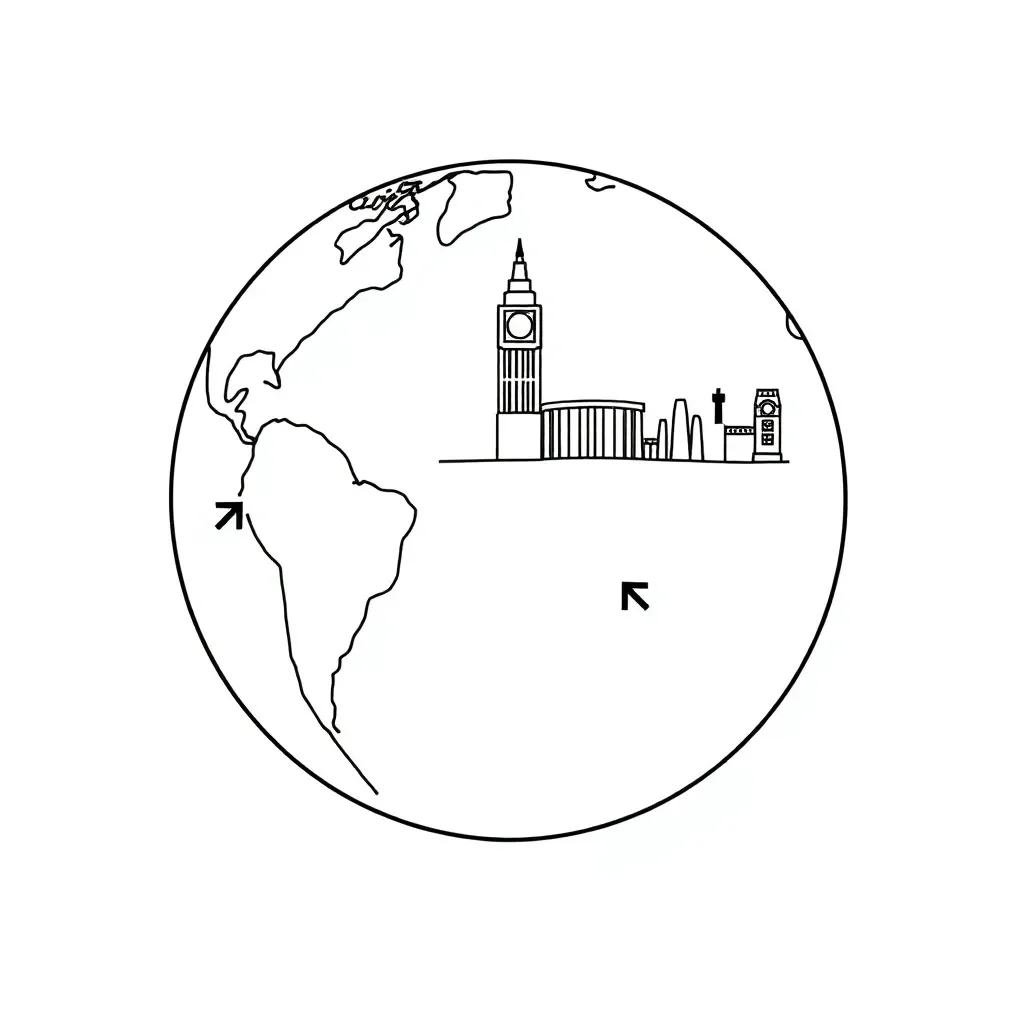 Pangaea and modern continents illustration