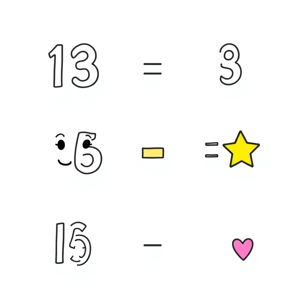 Children solving math problems with counters and number lines
