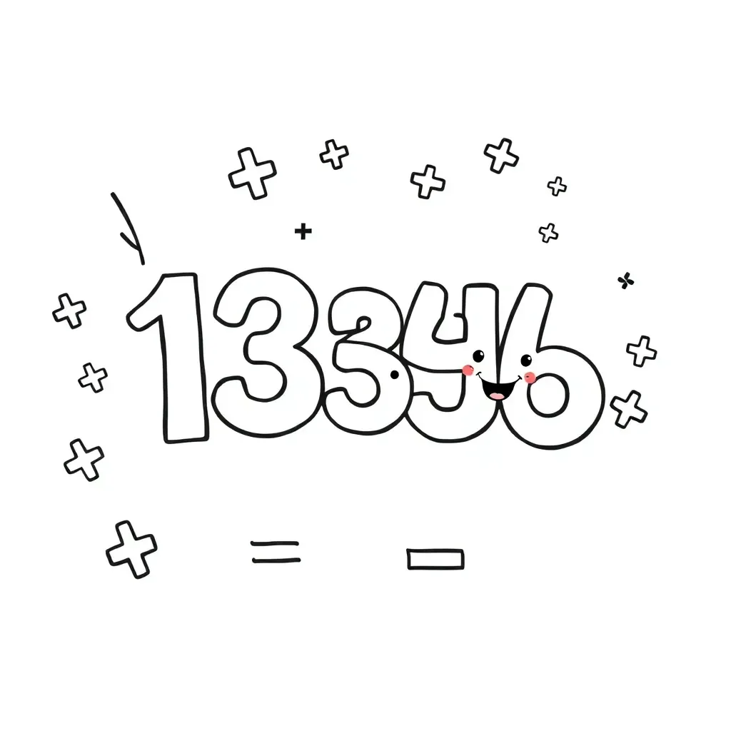 Math counters and number line illustration