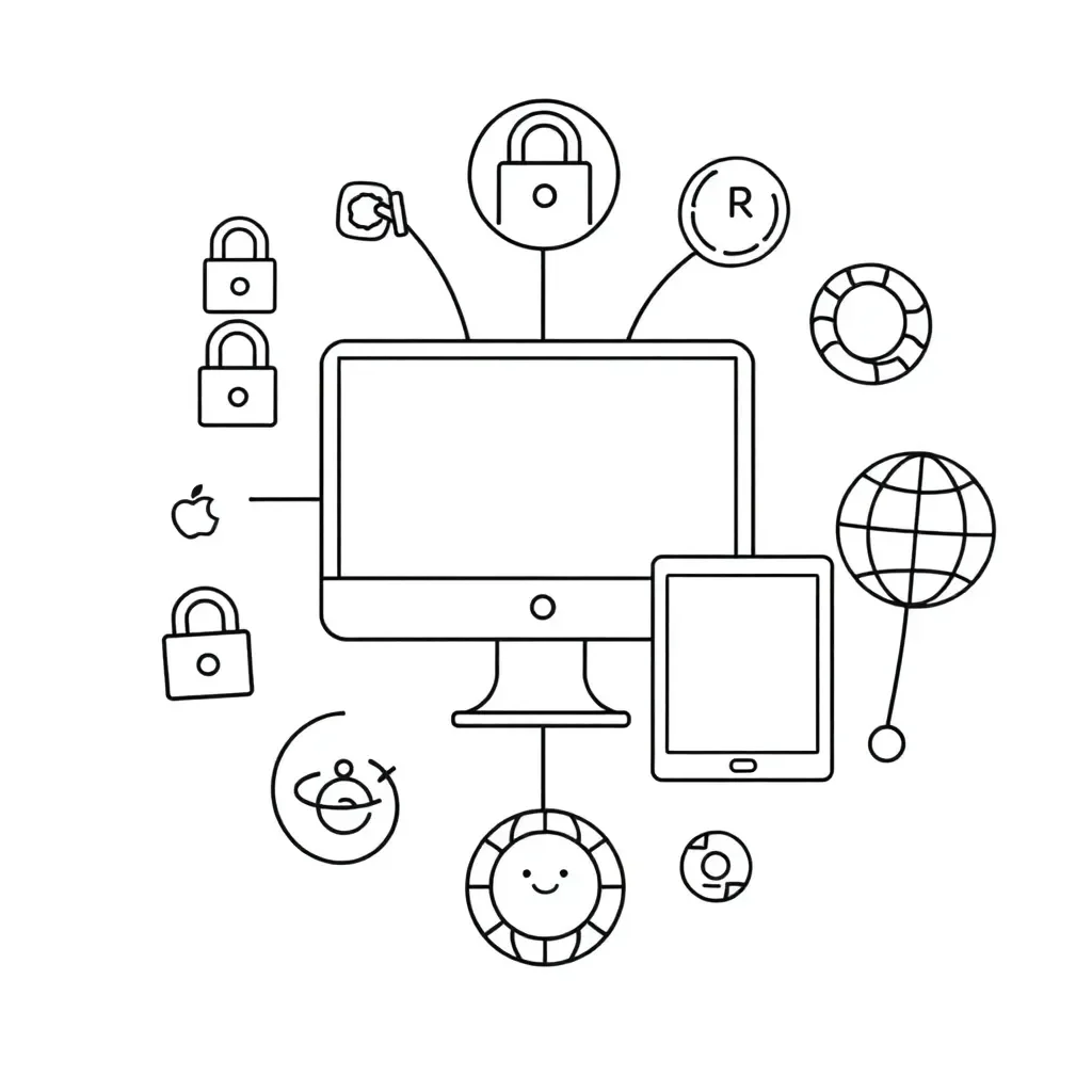 Digital footprint and online safety illustration