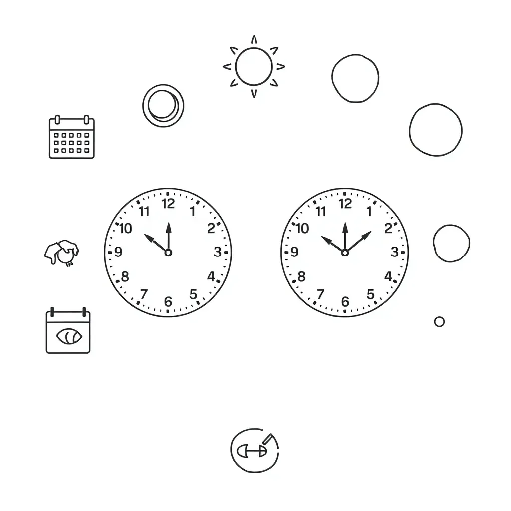 Clock and calendar illustration