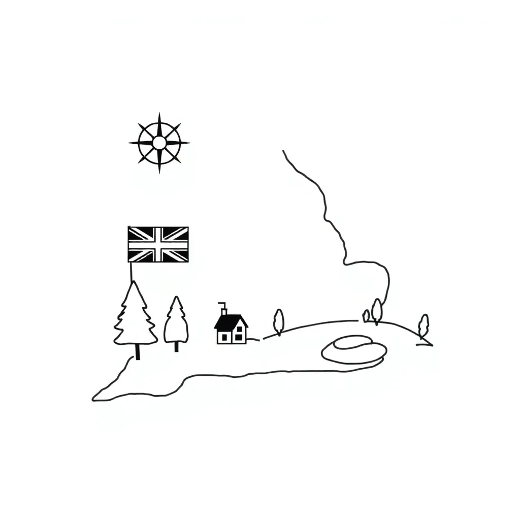 Compass and map illustration