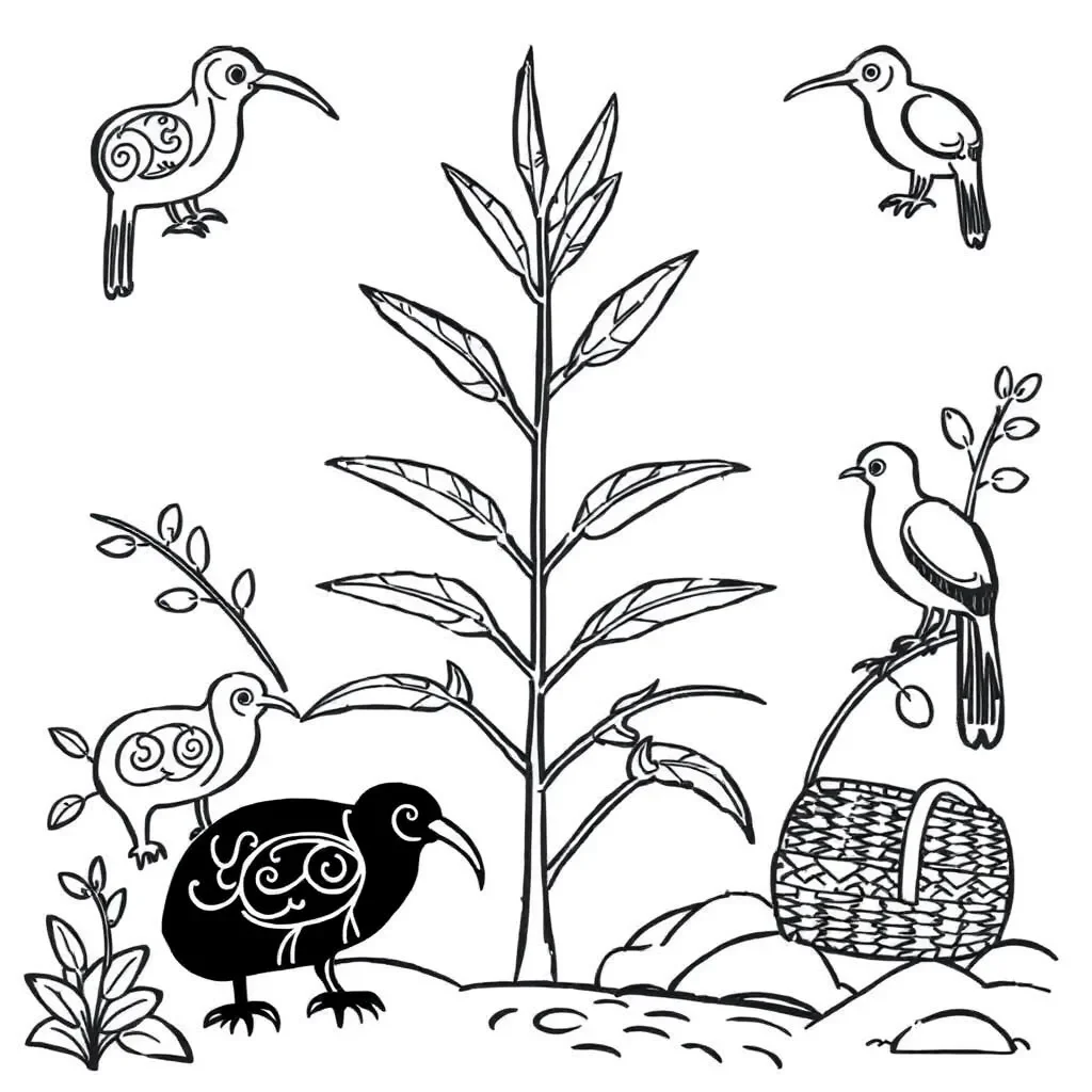 Harakeke plant illustration