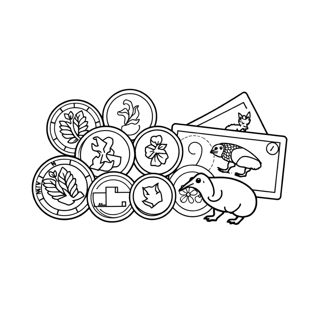 Shopping cart with money and percentage symbols