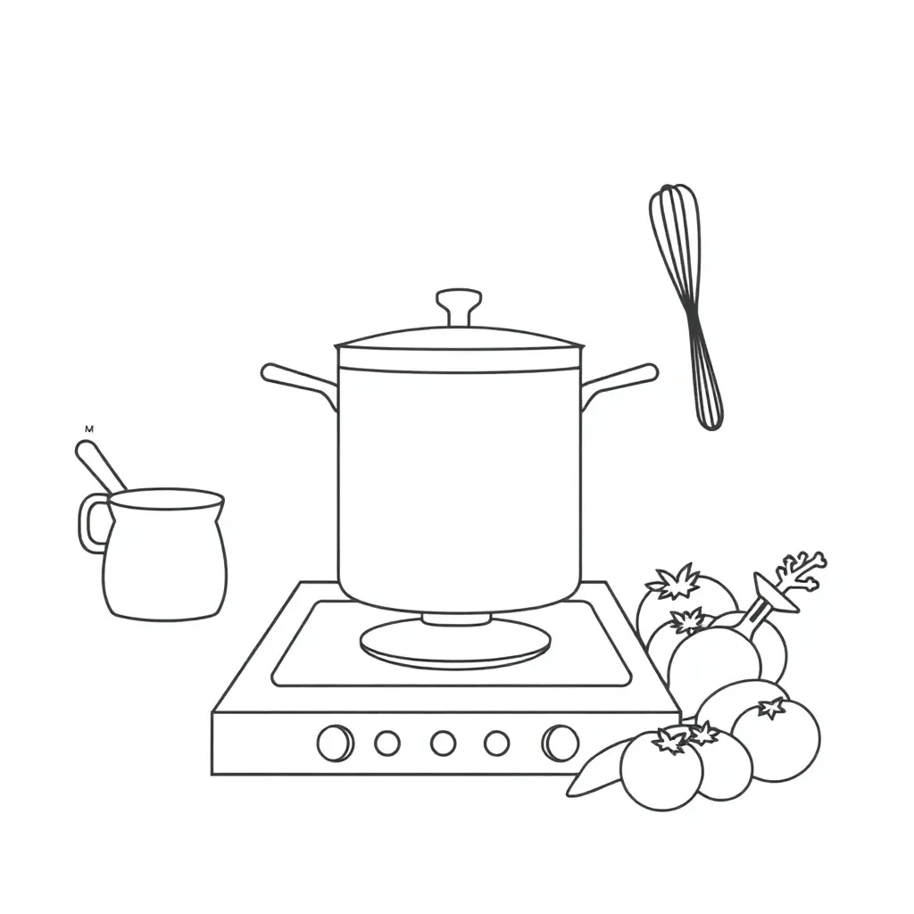 Kitchen chemistry reactions illustration
