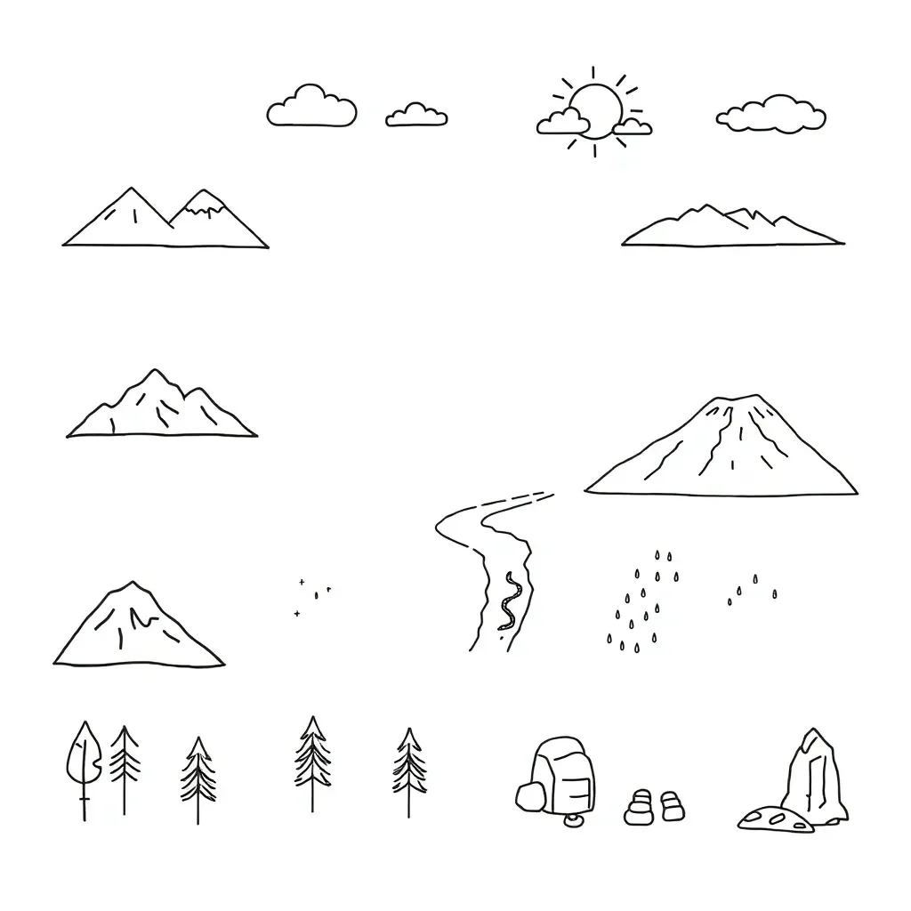 Mountain landscape with rivers and forests