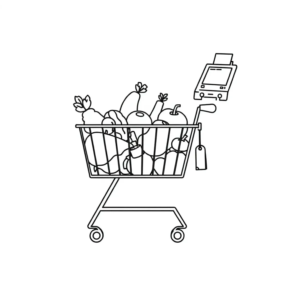 Shopping cart with money