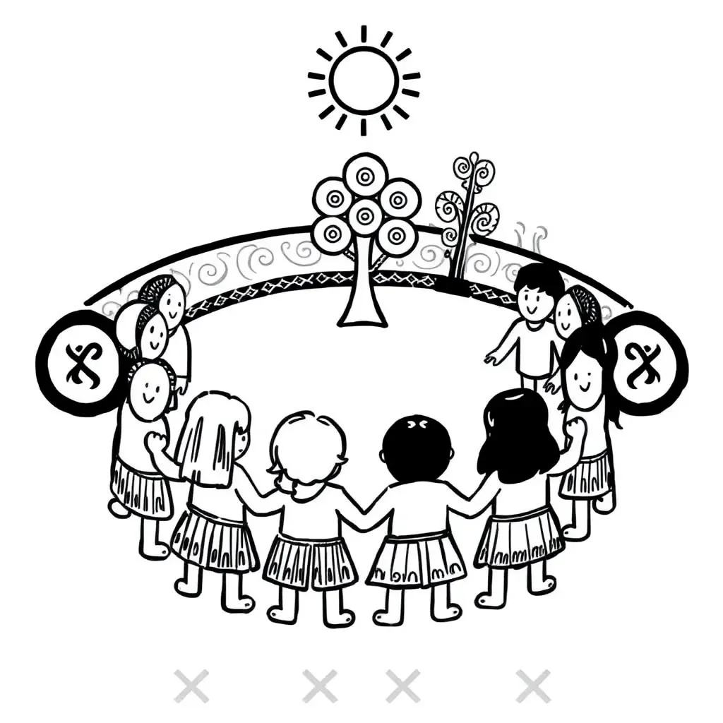 Māori children performing a play