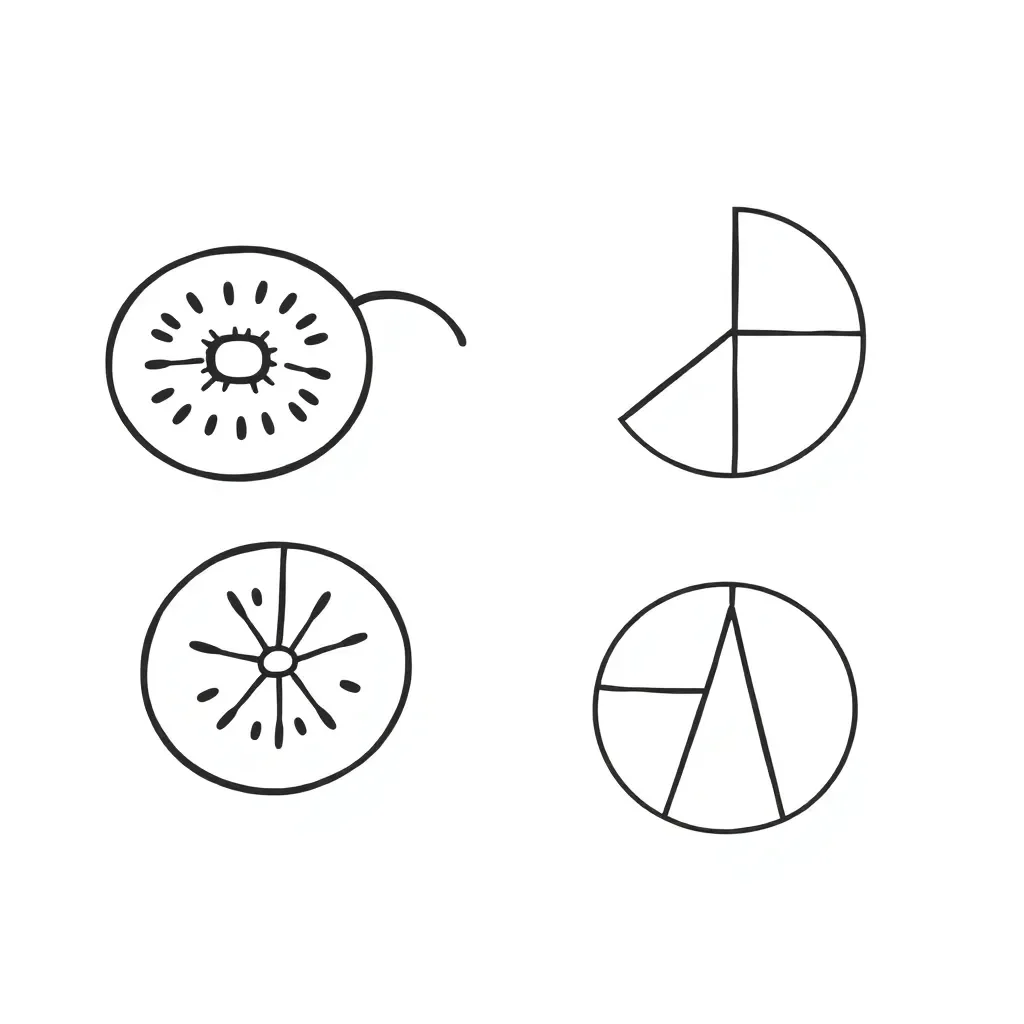 Fractions, decimals and percentages illustration