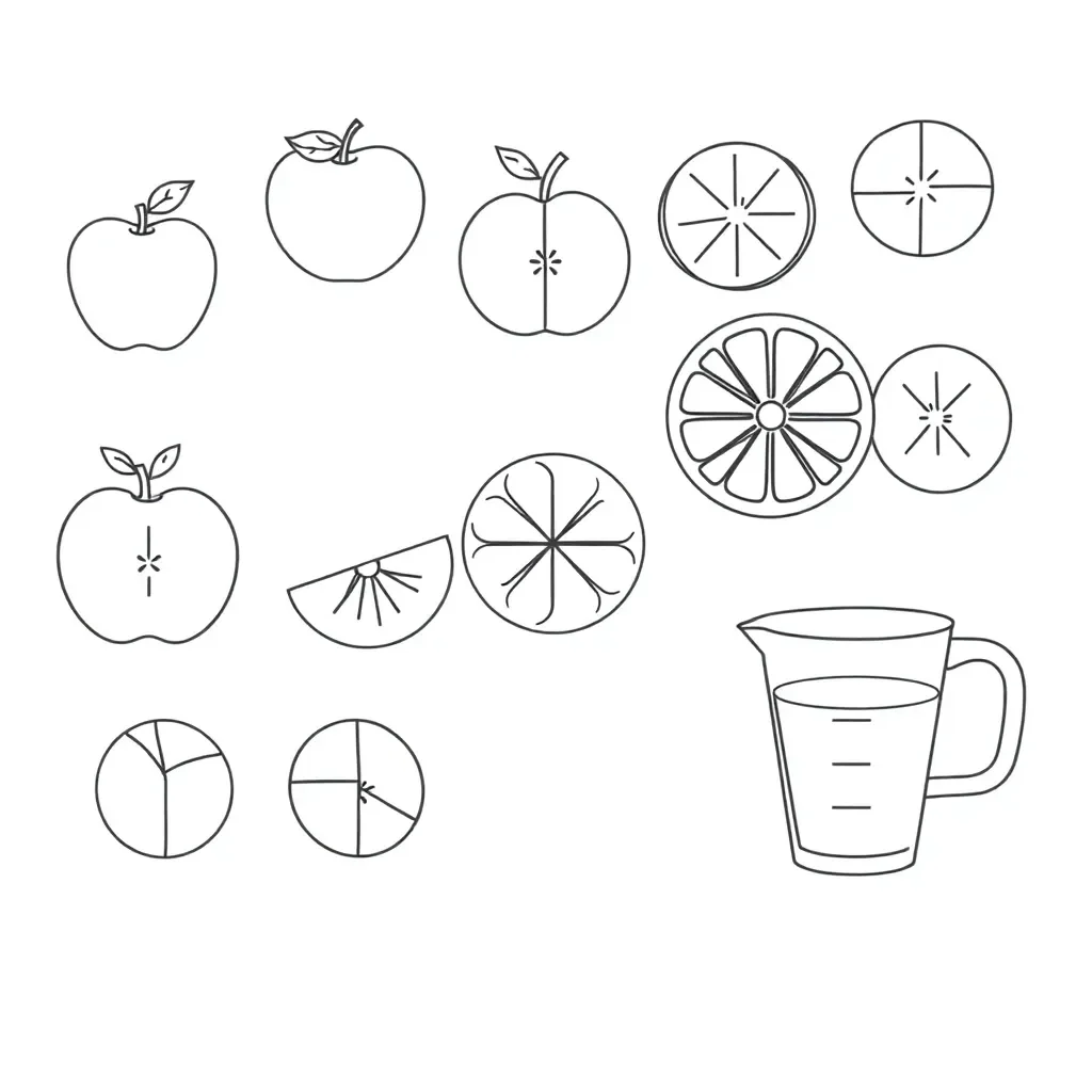 Fractions worksheet illustration
