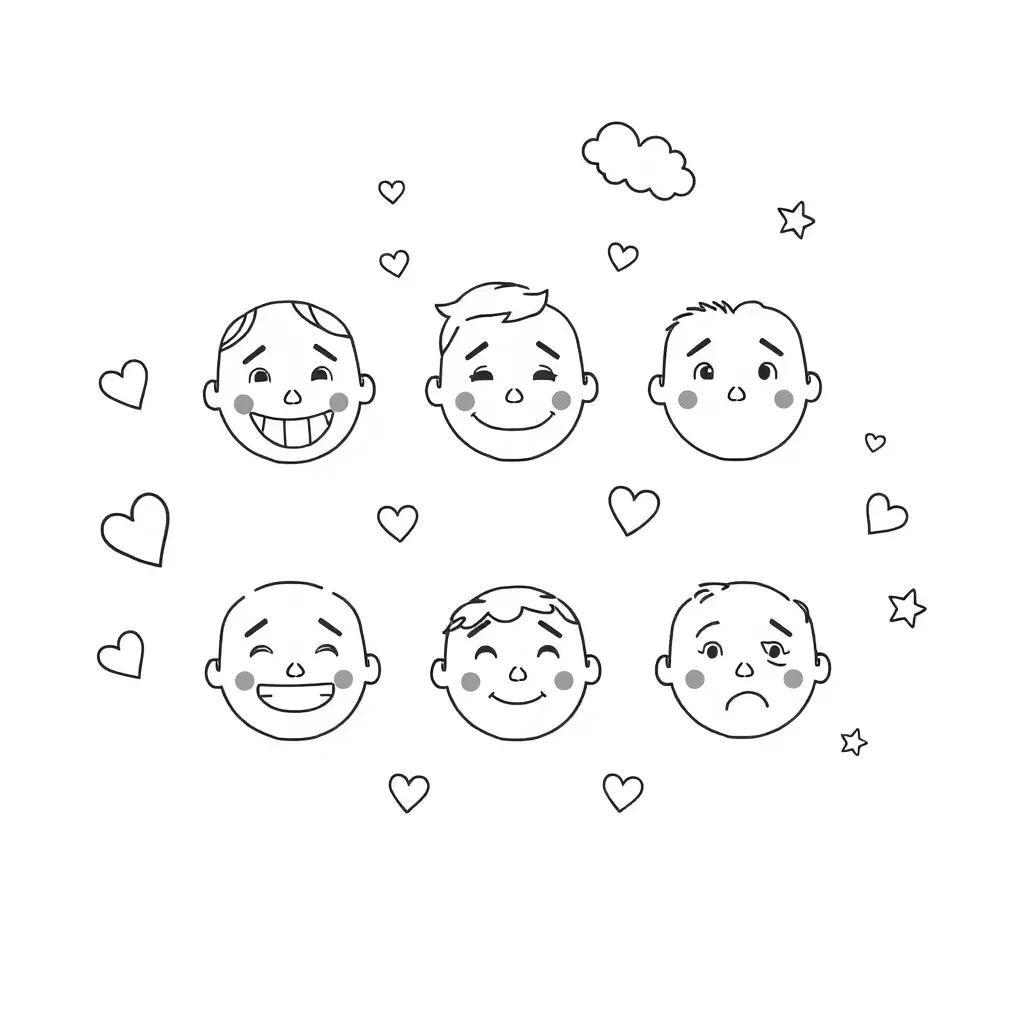 Smiling faces and emotion cards