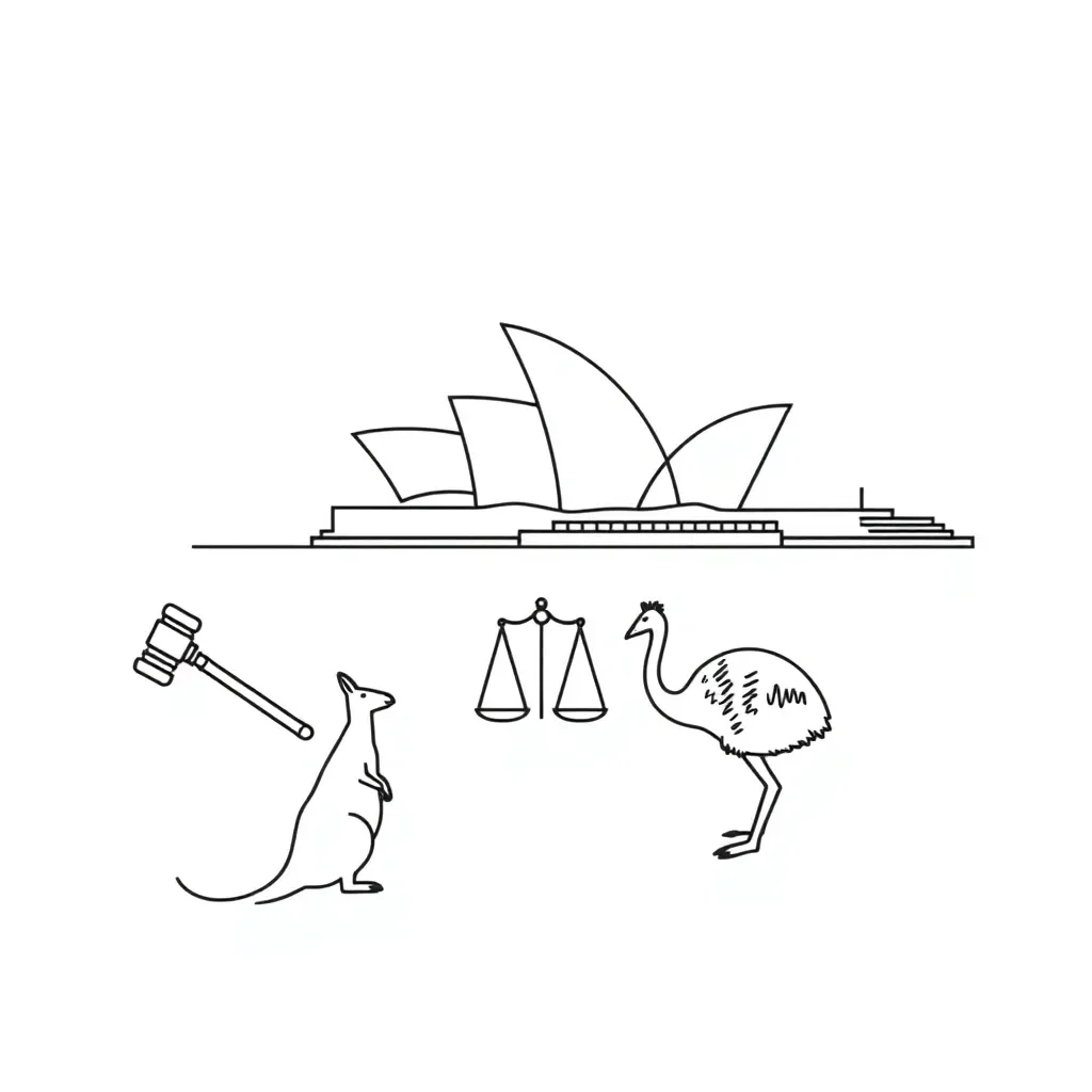 Justice scales and gavel illustration