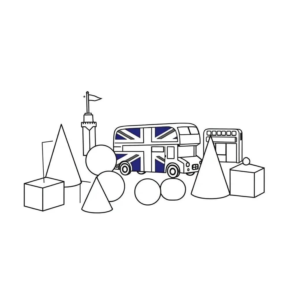 3D shapes illustration