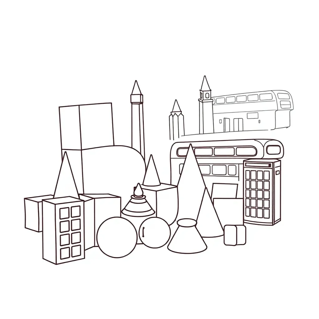 3D shapes illustration