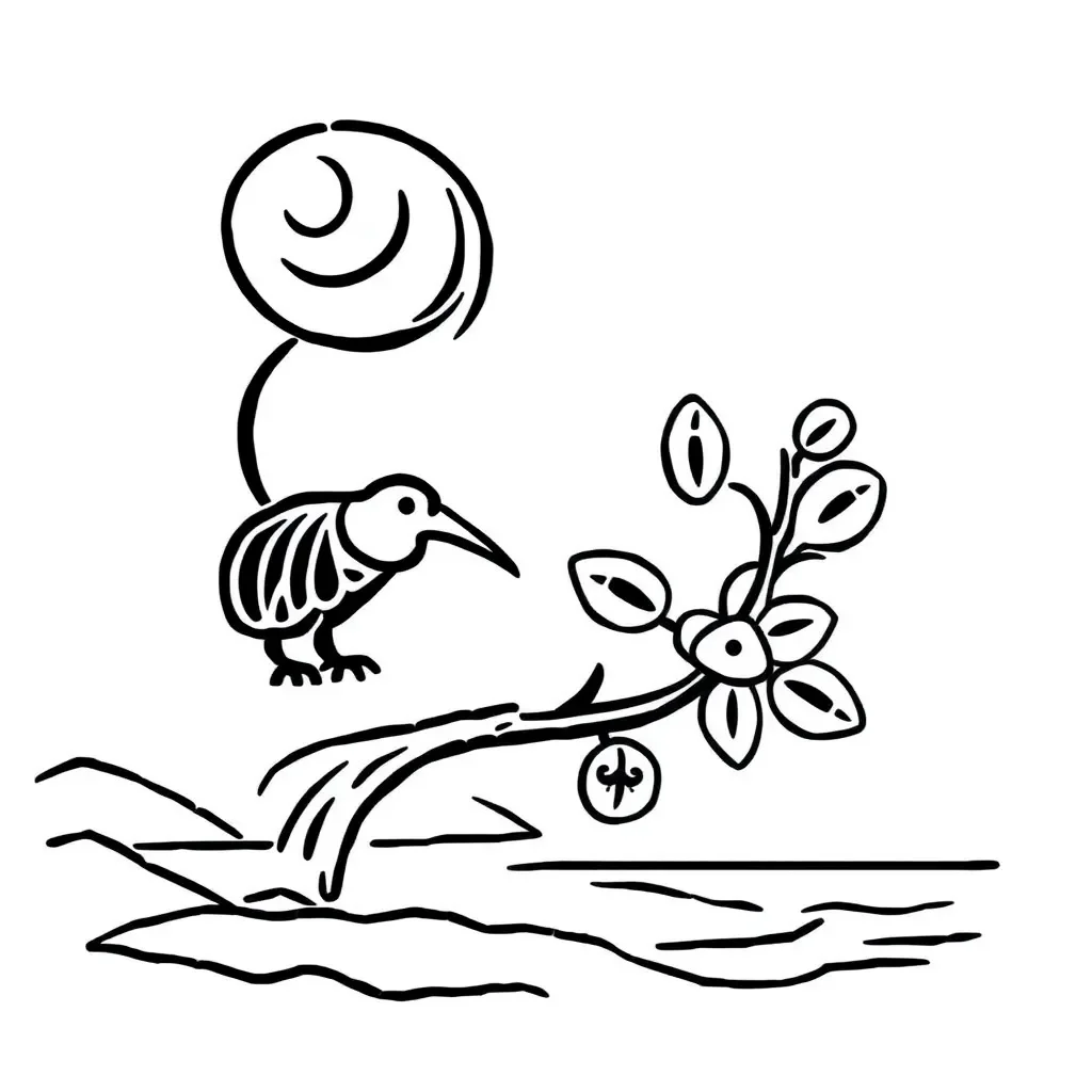 New Zealand native birds and plants in their natural habitat