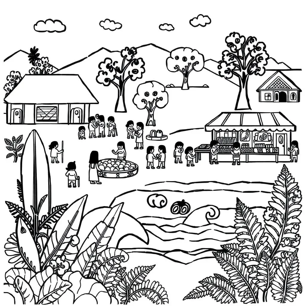 Map with various habitats and animals