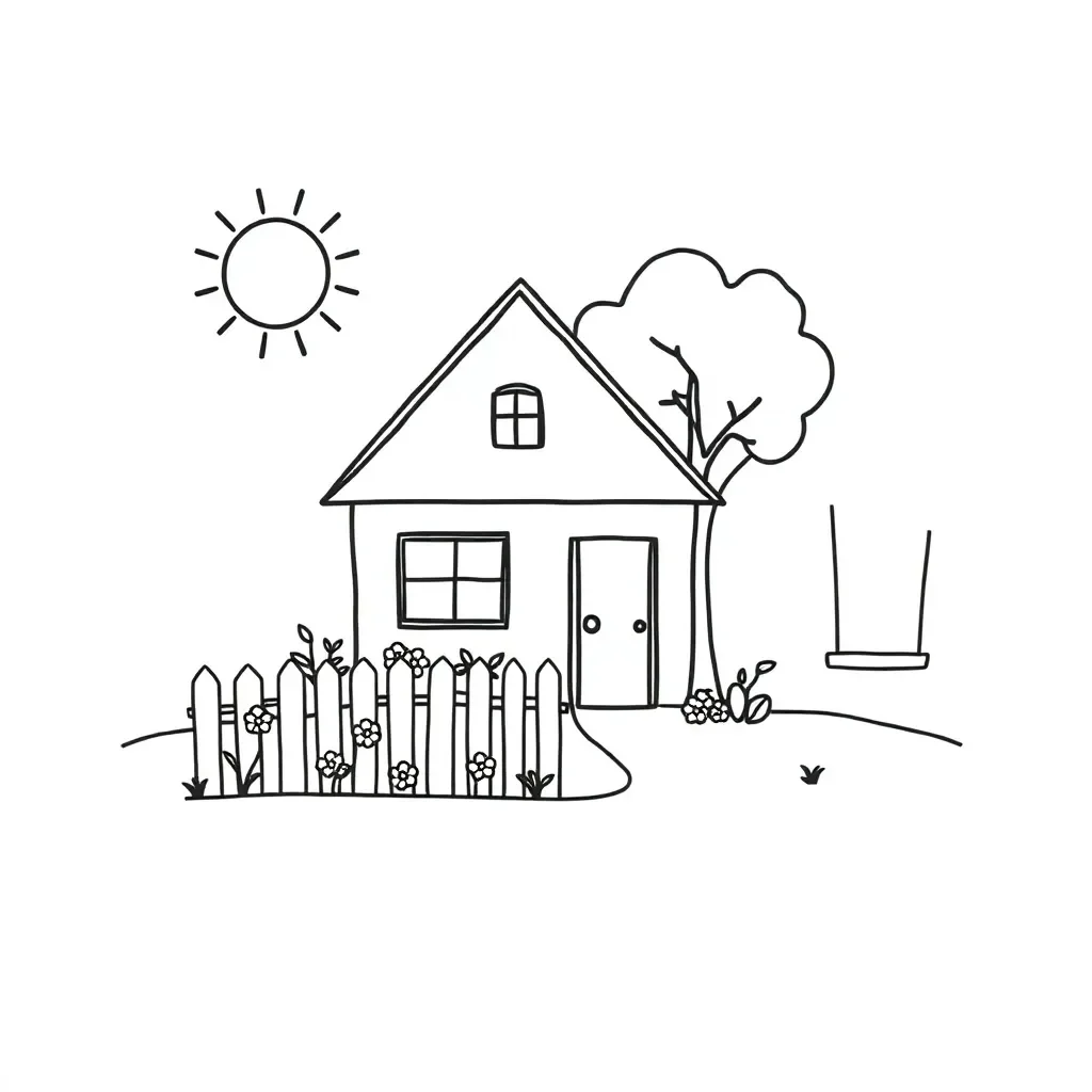 Spanish house vocabulary illustration