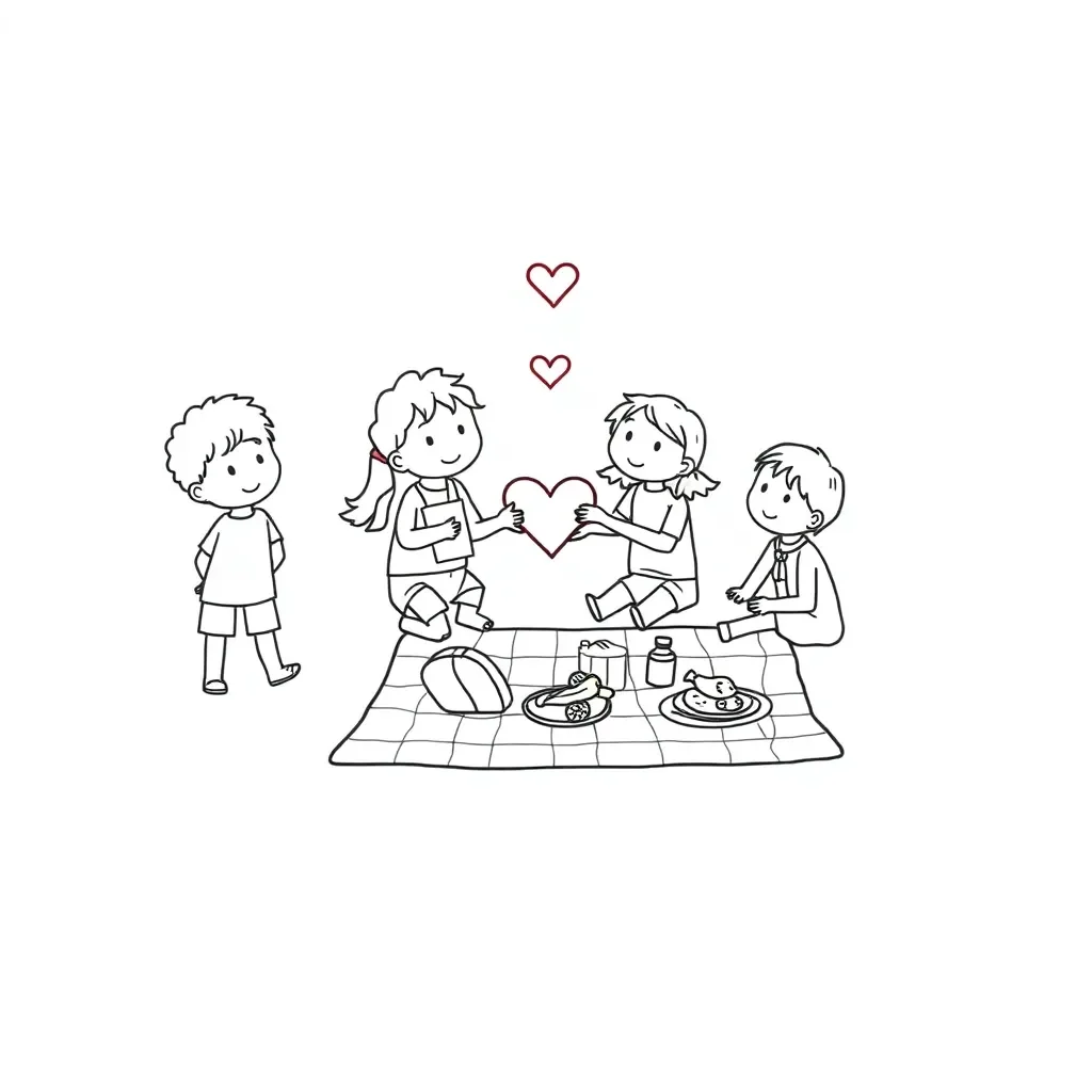 Children showing kindness and caring