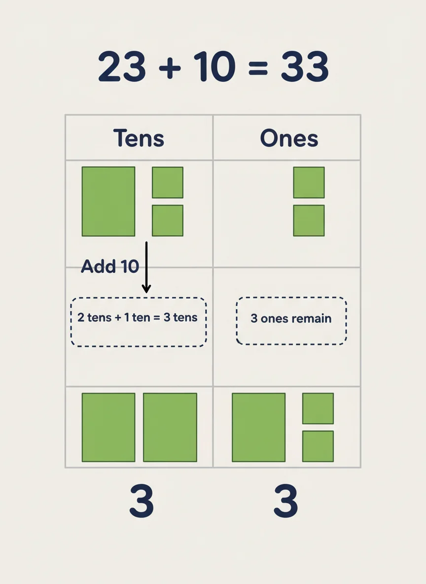 Adding 10 to 2-Digit Numbers