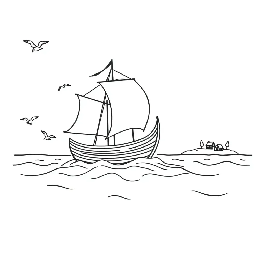 Mayflower ship sailing across the ocean