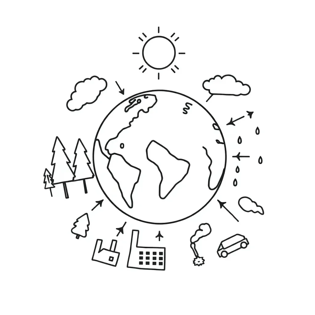 Earth with greenhouse effect illustration