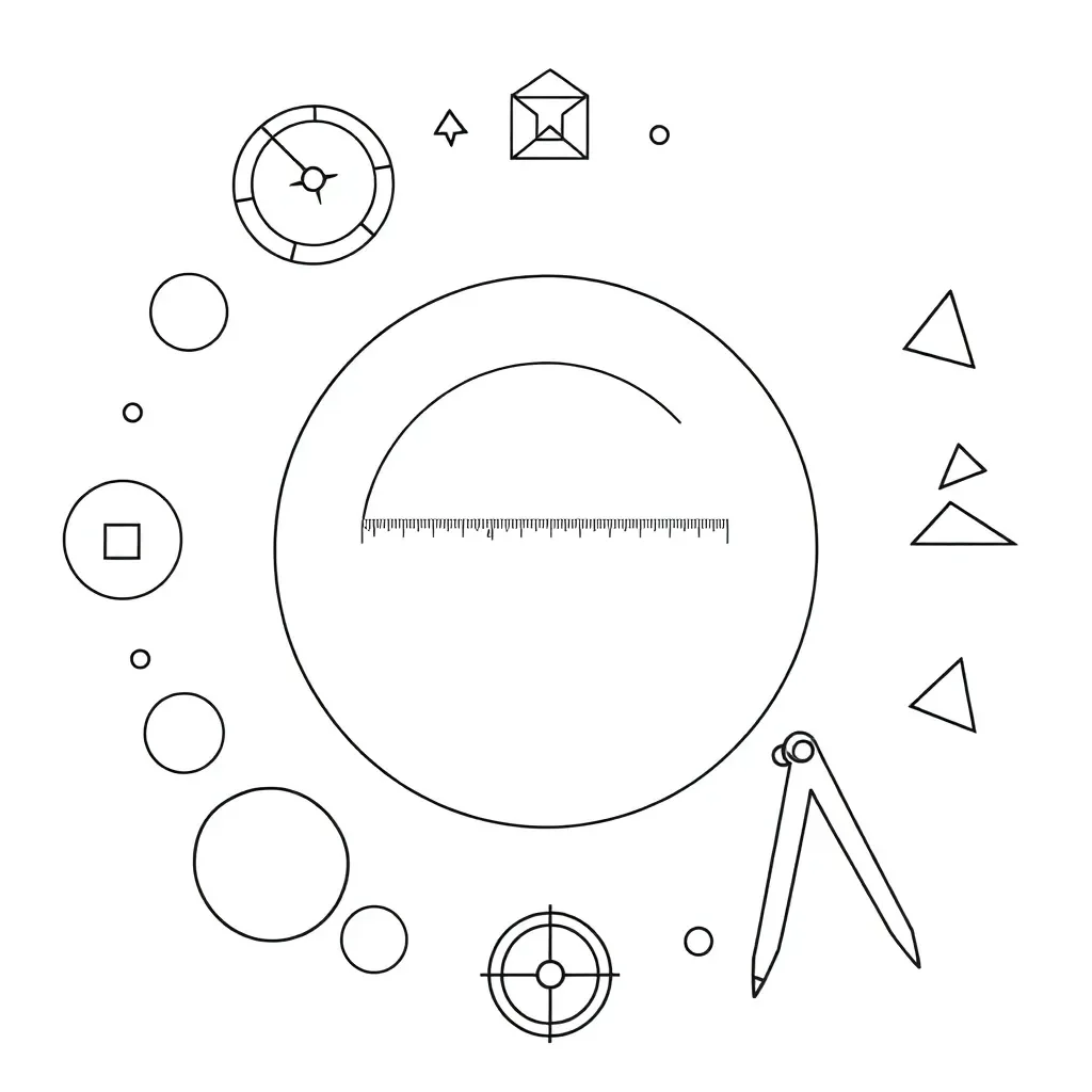 Circle with radius and circumference labeled