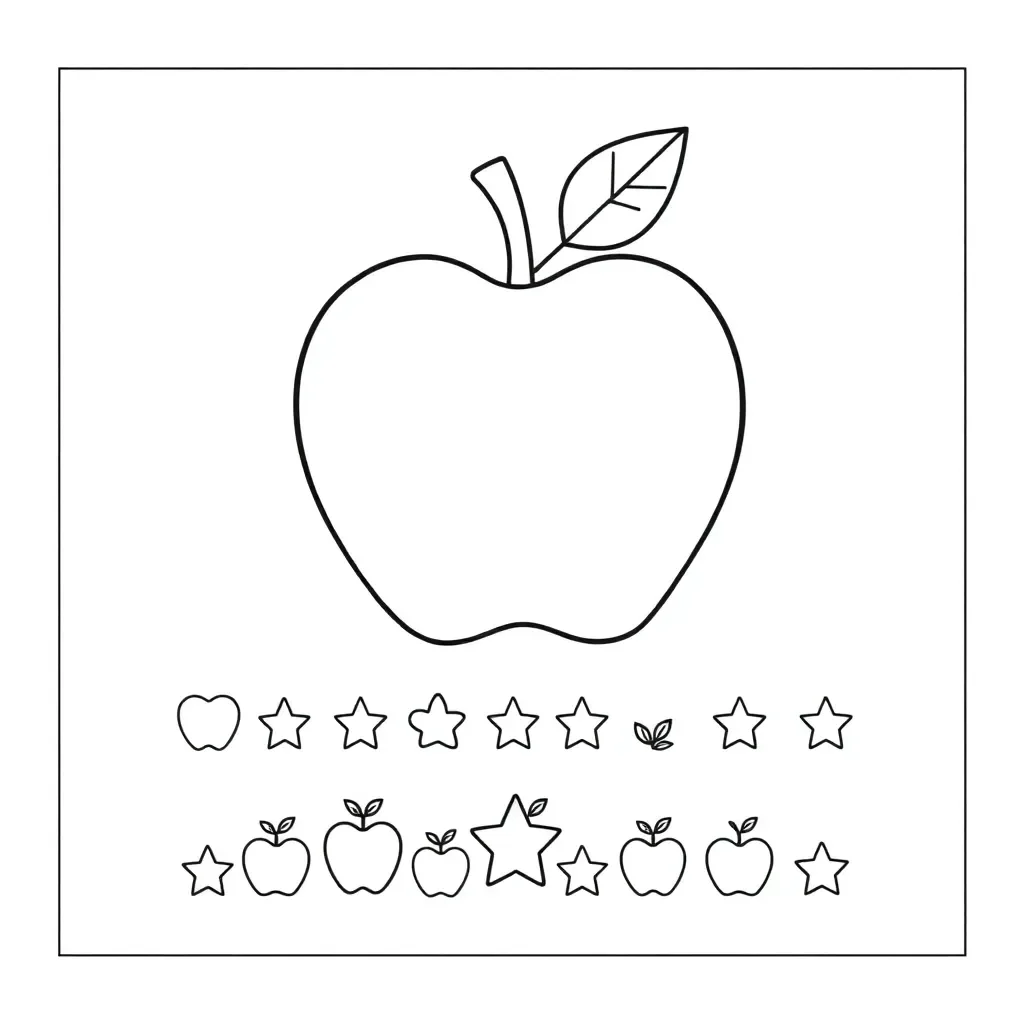 Colorful apples and stars for counting
