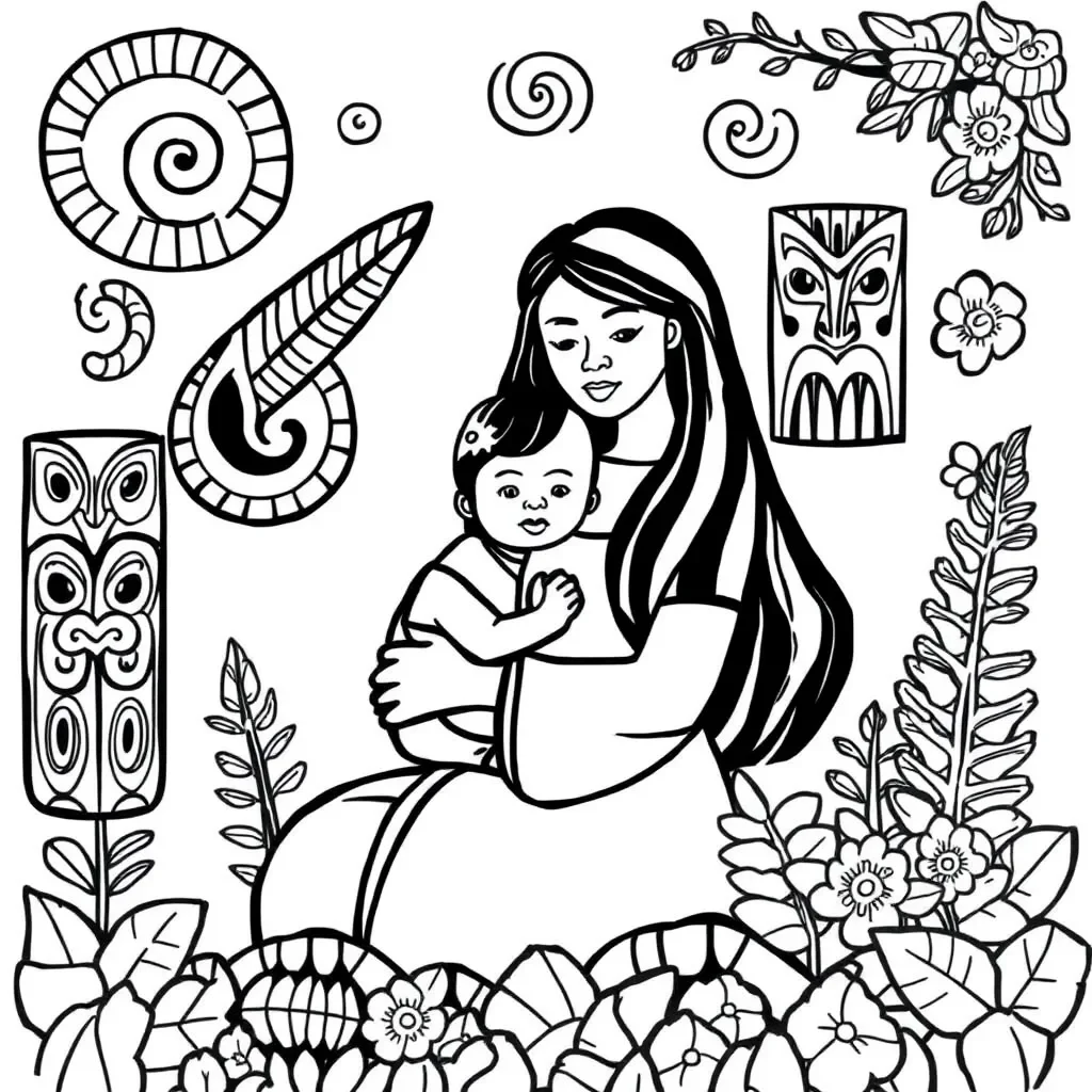 Mother breastfeeding baby illustration