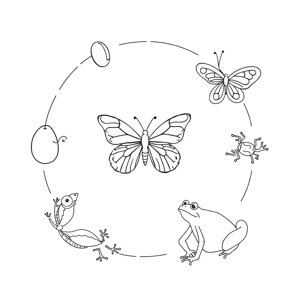 Animal life cycle illustration