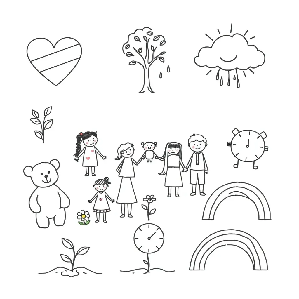 Heart with supportive hands illustration