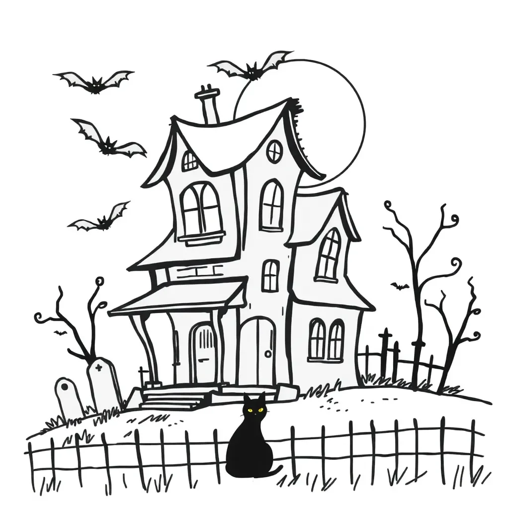Gothic mansion silhouette