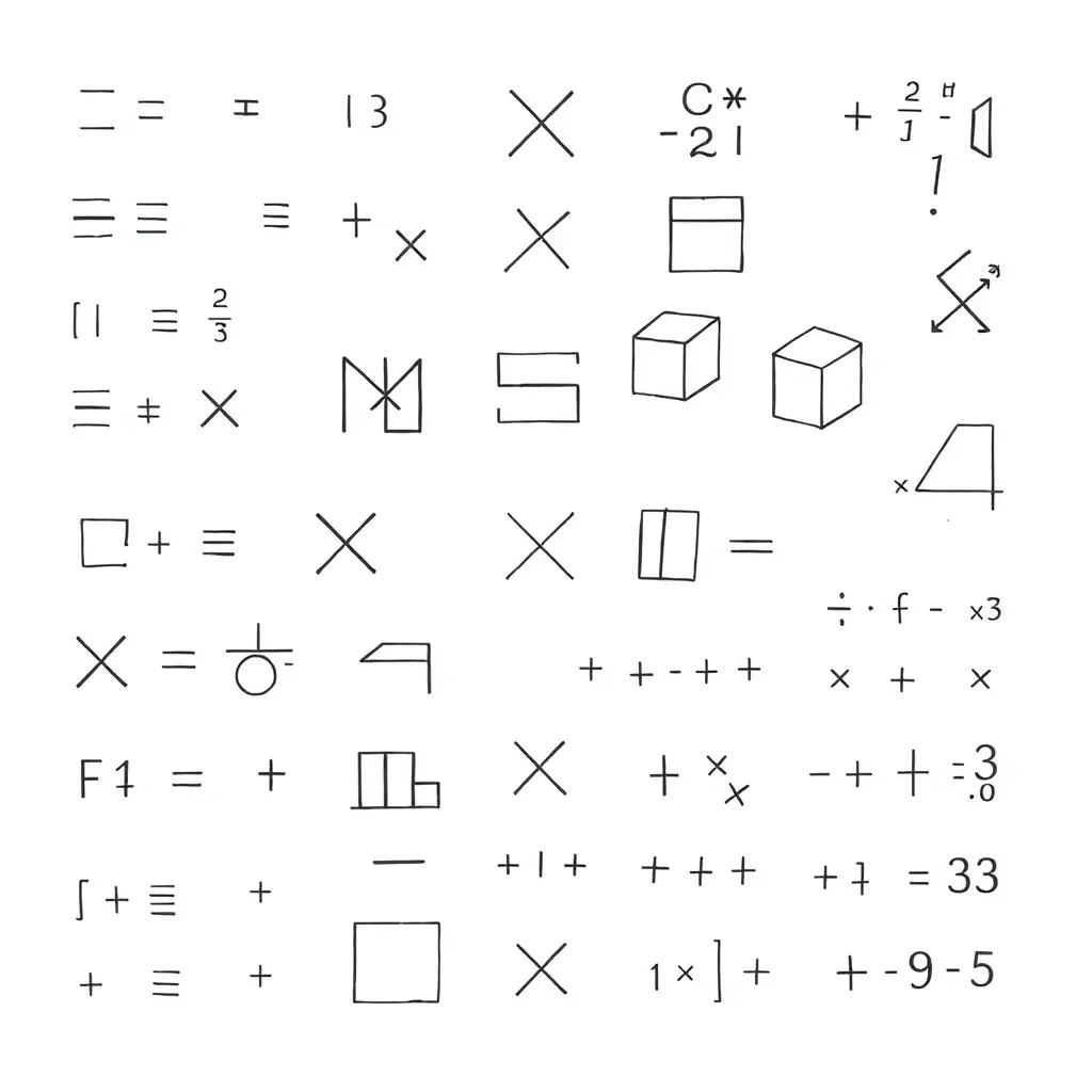 Mathematical exponents and powers illustration