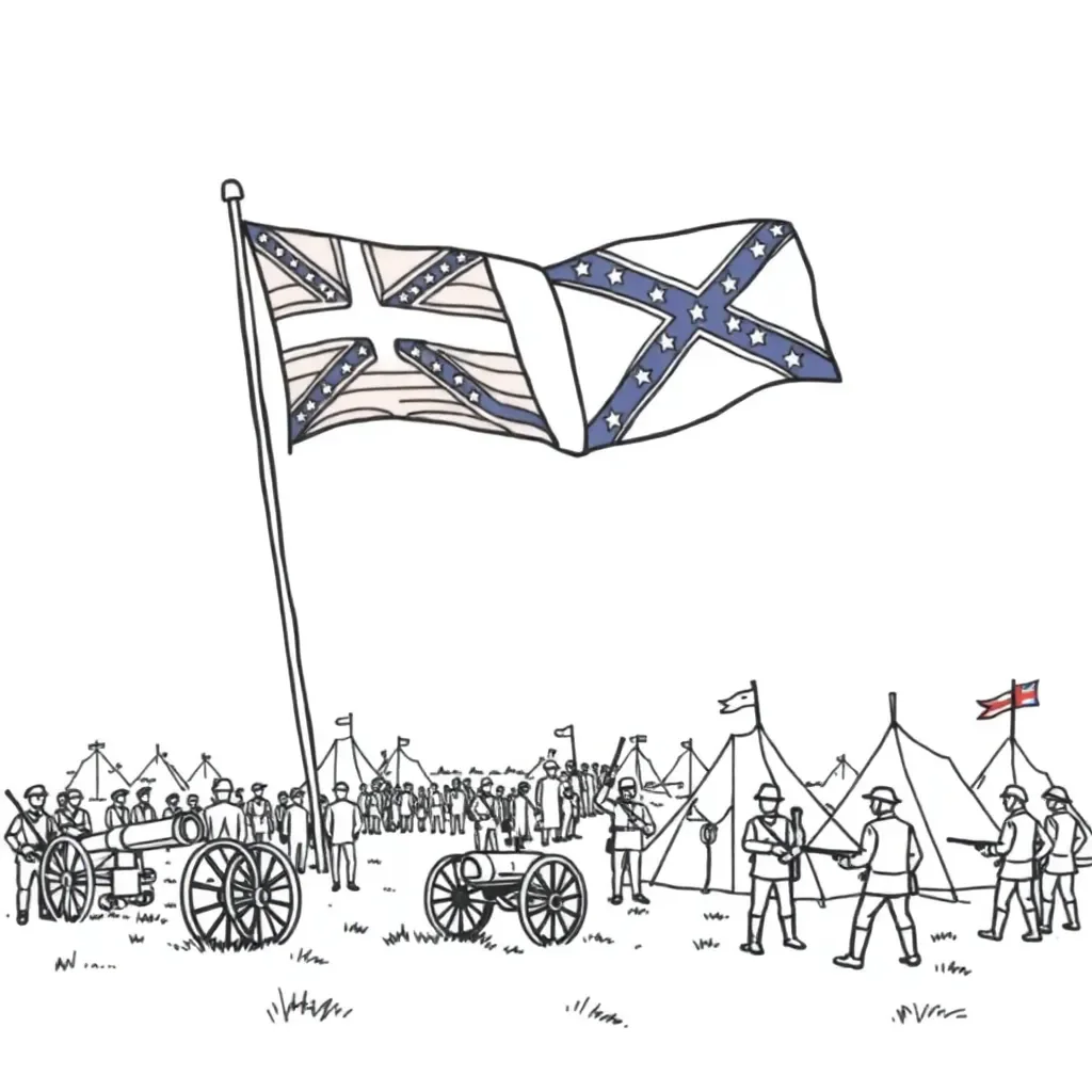 Civil War battle scene illustration